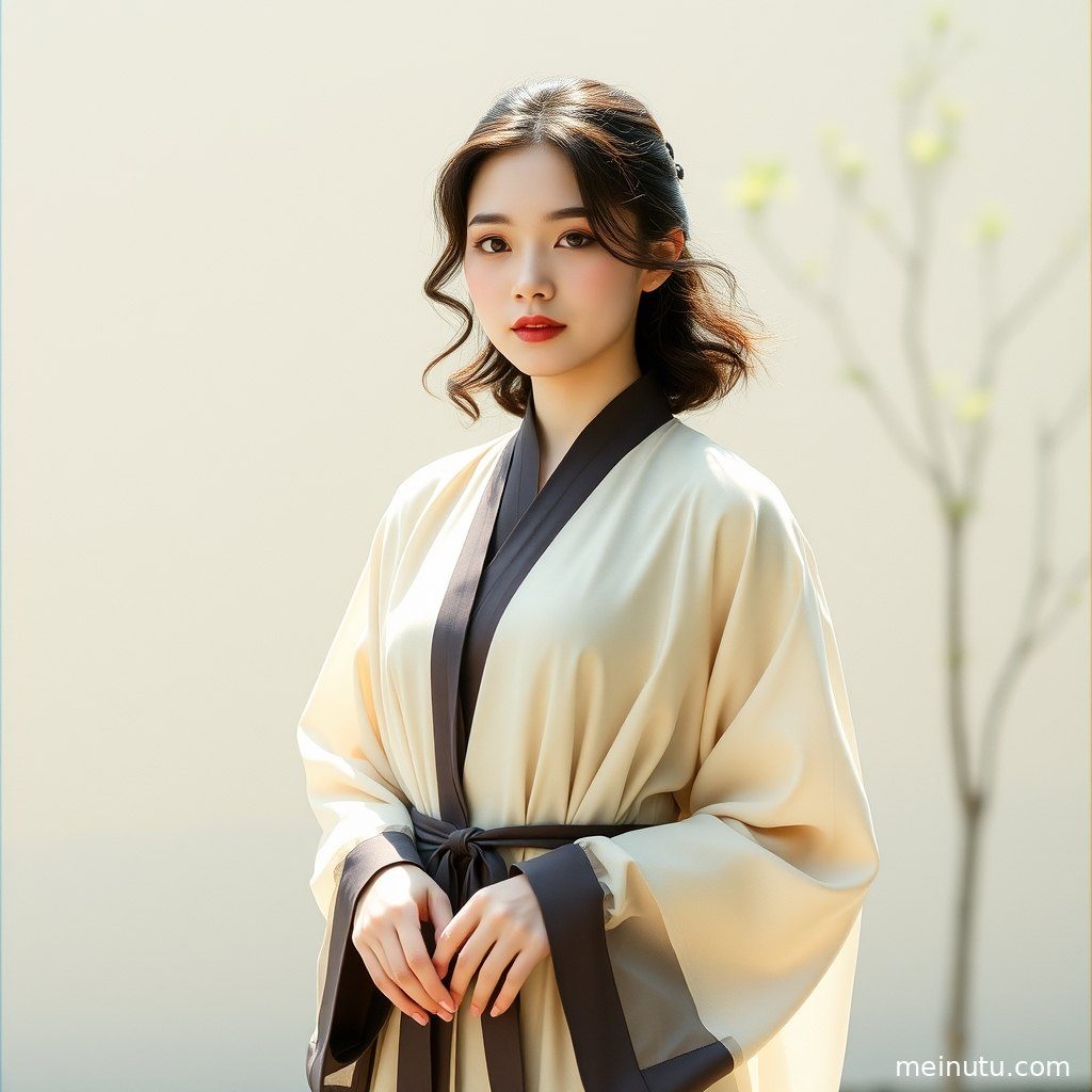 成年女性置身主题场景中，画面强调国风写真 海边 柔和逆光 · 高清写真图集的柔和光线与高清画质。